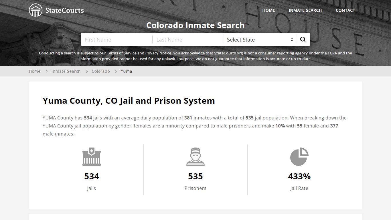 Yuma County, CO Inmate Search - StateCourts